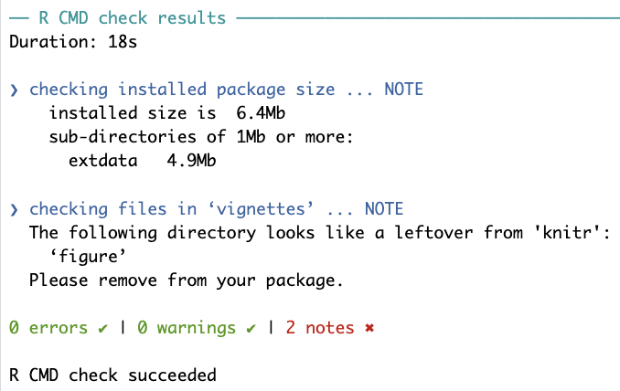 Passing check() with only minor NOTES